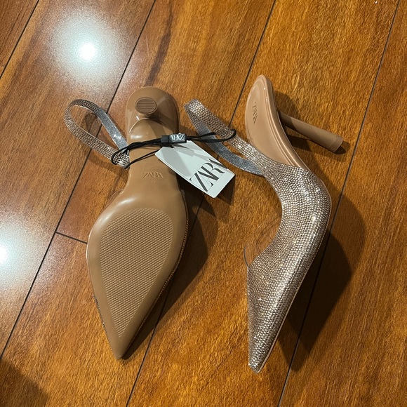 Zara Rhinestone Slingback Vinyl Heels - Picture 12 of 14